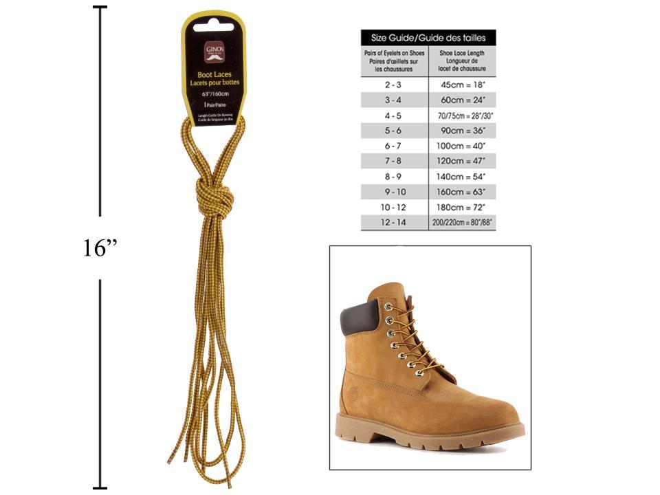 BOOT LACES YELLOW 63IN