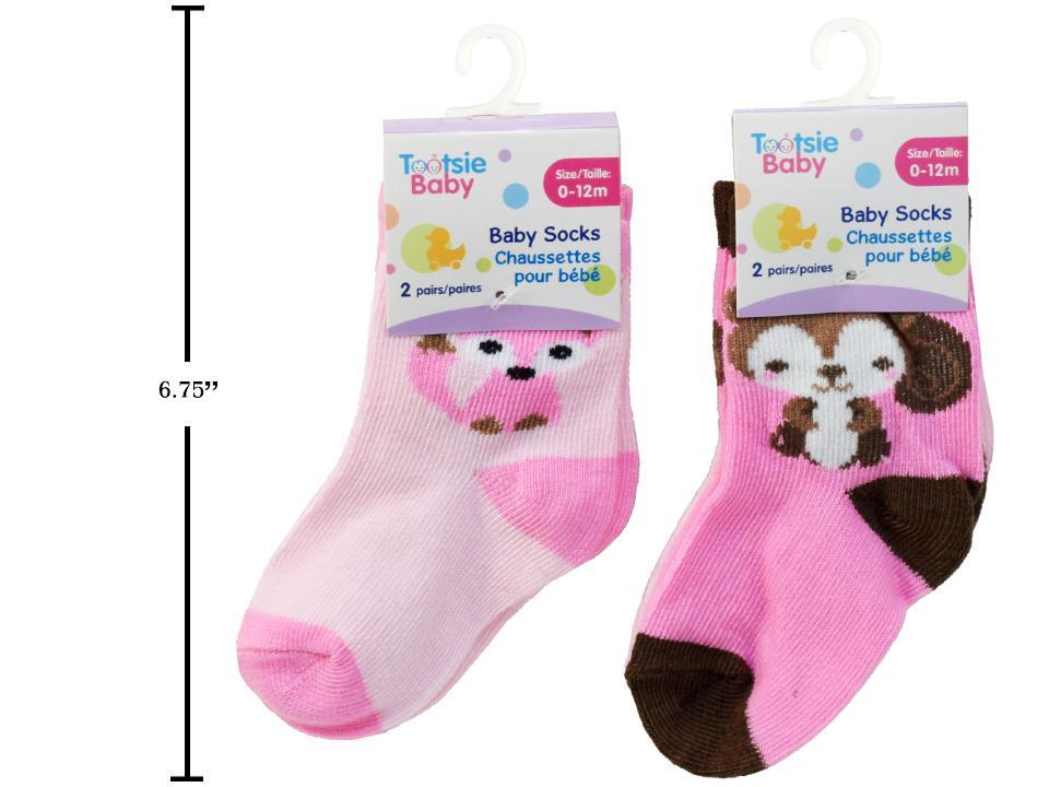 BABY GIRL PRINTED SOCKS 2PK
