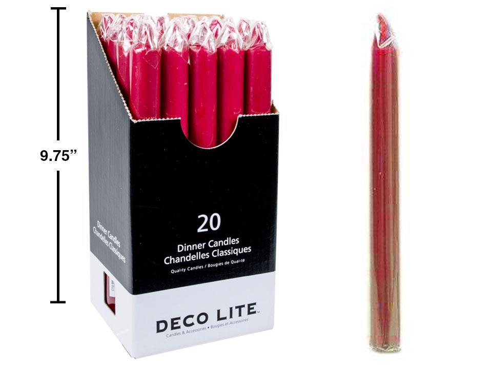 DINNER CANDLE BURGUNDY 10in
