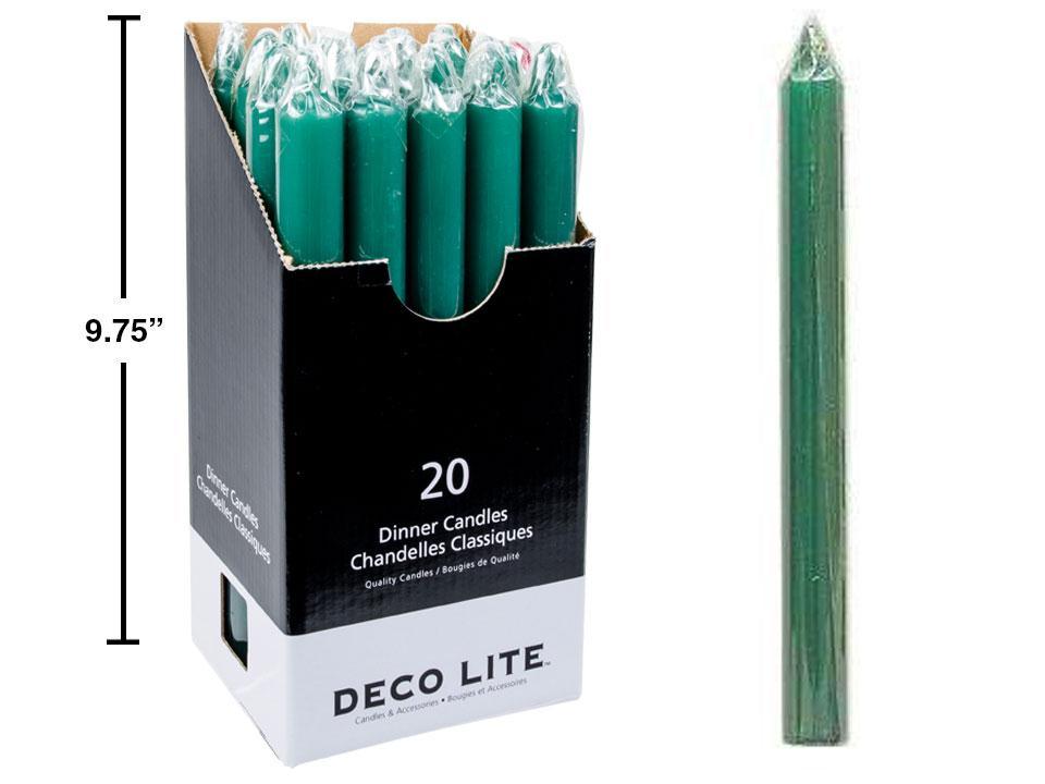 DINNER CANDLE GREEN 10in