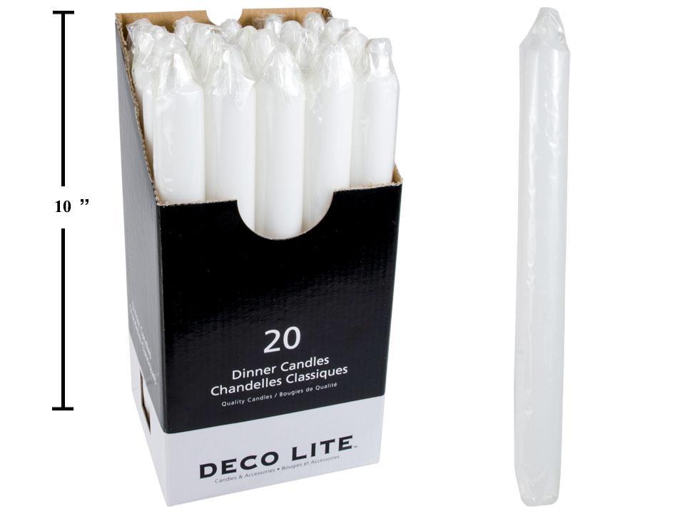 DINNER CANDLE WHITE 10in