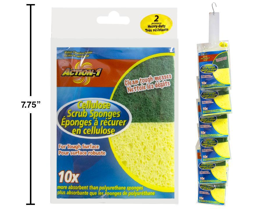 CELLULOSE SCRUB SPONGE 2PK