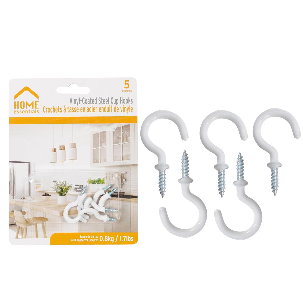 CUP HOOK COATED STEEL 1IN
